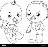 Twin Baby Coloring Pages sketch template