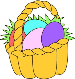 Clip Art Easter Basket with Easter Eggs
