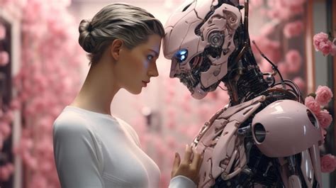 Premium Photo | Love between a human and a robot with artificial ...