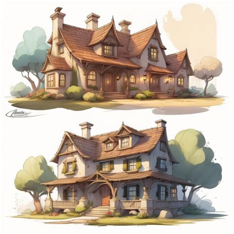 Premium AI Image | The house that is from the game character design