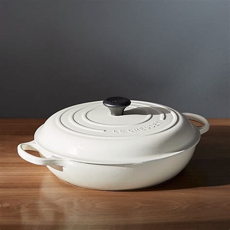 Le Creuset ® Signature 5-Qt. Cream Everyday Pan with Lid | Crate and Barrel