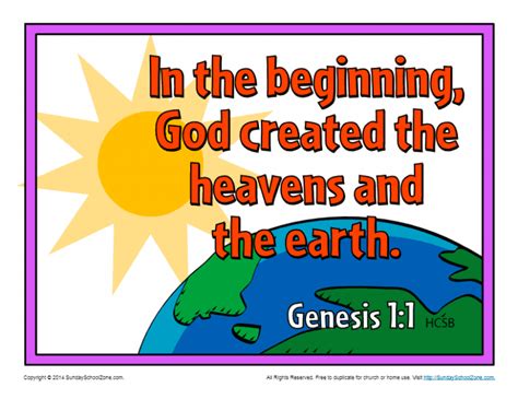 Bible Verses for Kids - Printable Poster - Genesis 1:1