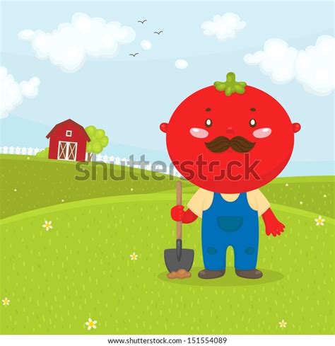 Vector Illustration Mr Tomato On Farm Stock Vector (Royalty Free) 151554089 | Shutterstock