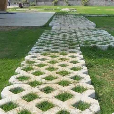 Grey Rectangular Grid Grass Concrete Paver, For Landscaping, Thickness: 60mm, | ID: 9897314688