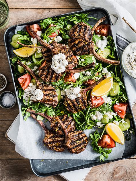 Marinated Lamb French Cutlets & Greek Style Salad | Australian Lamb - Recipes, Cooking Tips and More