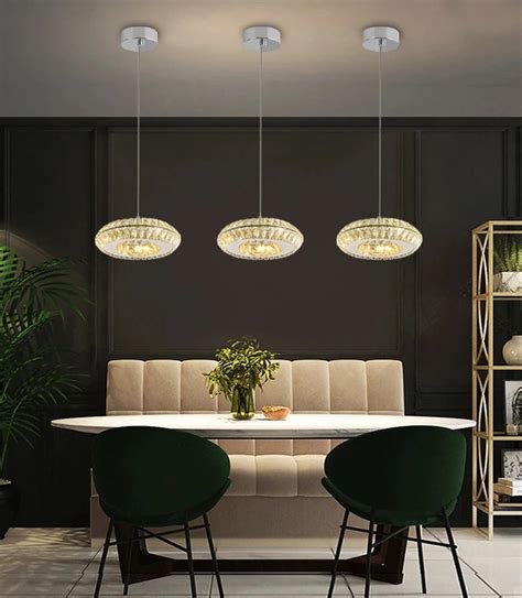 LED Crystal Round Pendant Light for Dining Room – Creating Coziness