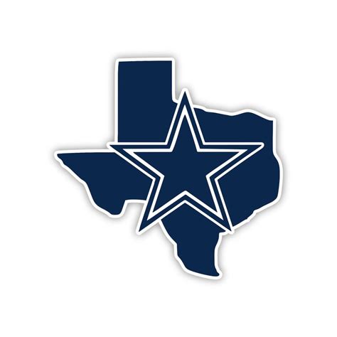 Dallas Cowboys – State with Star – Full Color Vinyl Sticker – Custom ...