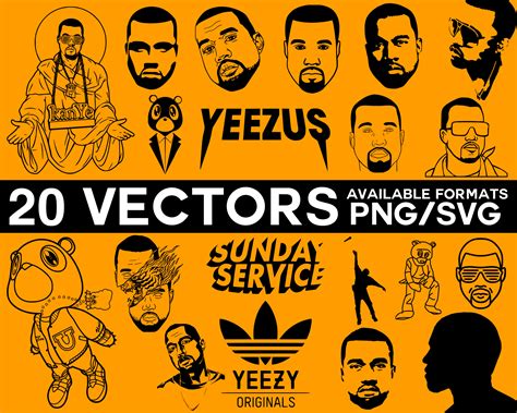 Kanye West Vector Pack, Kanye West SVG, Jesus is King Vector, Sunday ...