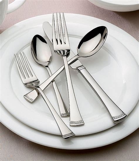 Lenox Portola Modern Sculpted 65-Piece Stainless Steel Flatware Set | Dillard's