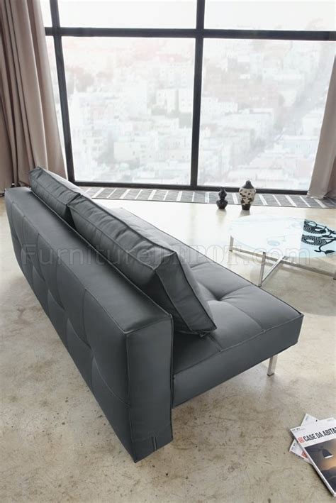 Black or White Full Leatherette Modern Convertible Sofa Bed