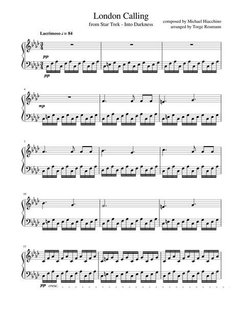 London Calling Piano (Medium) Sheet music for Piano (Solo) | Musescore.com