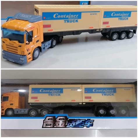 Donbful 1/60 Cargo Container Truck - Yellow on Carousell