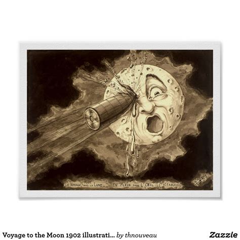 Voyage to the Moon 1902 illustration Poster | Zazzle | Arte de luna ...