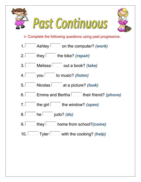 Past Progressive Questions Worksheet