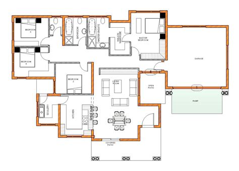 4-bedroom | House plans south africa, Bedroom house plans, Free house plans