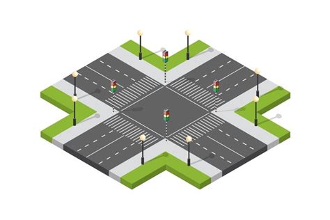 Vector highway intersection | Isometric, Illustration design, Vector art