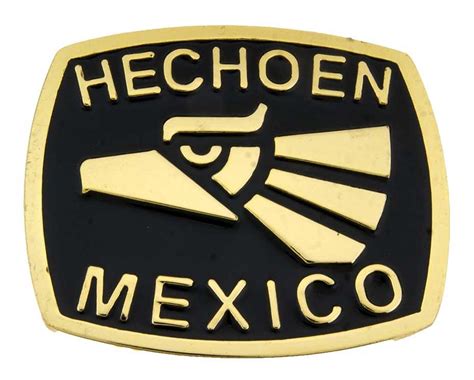 Super Hecho En Mexico Eagle Logo Black Gold Metal Belt Buckle Made in ...