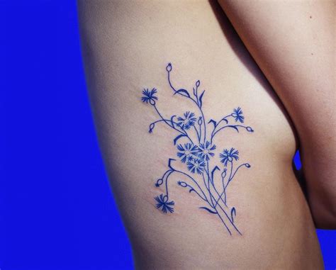 Blue Flower Tattoo