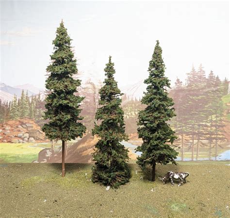 7" PINES 3pcs SUPER REALISTIC HO O Model Trees Railroad Scenery FAST US Shipping | eBay