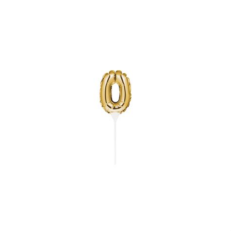 Gold Mini Balloon Number Cake Topper - 0 – Chroma Celebrations