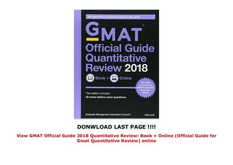 View GMAT Official Guide 2018 Quantitative Review: Book + Online ...