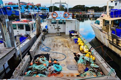 Open Deck on Commercial Fishing Boat, Sydney Harbour, Australia ...