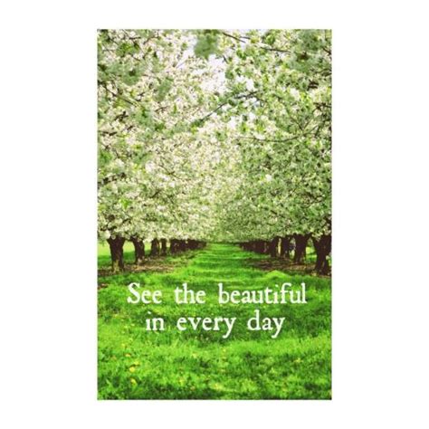 Apple Trees Blossoms with Inspirational Quote Canvas Print | Zazzle.com in 2021 | Apple tree ...