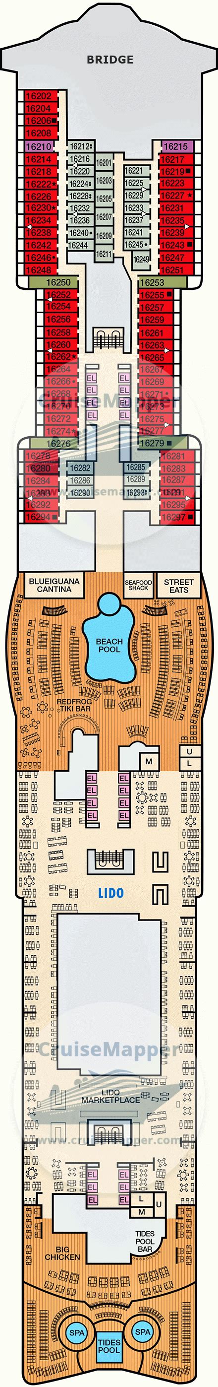 Carnival Jubilee deck 16 plan | CruiseMapper