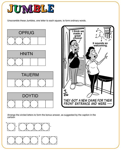 Free Daily Printable Jumble Puzzles - Printable Blank World