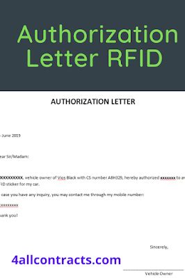 Authorization Letter RFID doc application | Lettering, Rfid sticker ...