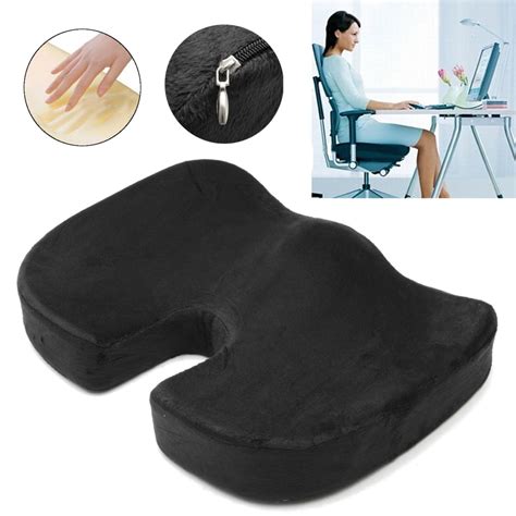 Luxury Memory Foam Orthopedic Seat Cushion Tailbone Lumbar Back Support ...