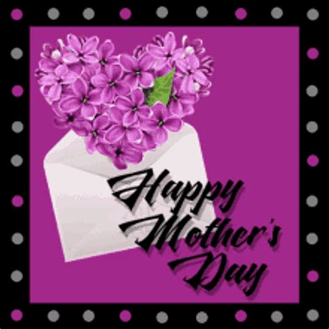 Purple Flowers White Envelope Happy Mothers Day Niece GIF | GIFDB.com