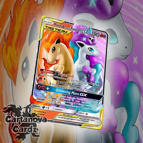 Shiny Ponyta & Ponyta Gx Custom Pokemon Card Premium Quality - Etsy