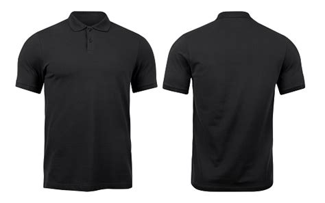 Black Polo Shirts Mockup Front And Back Used As Design Template ...