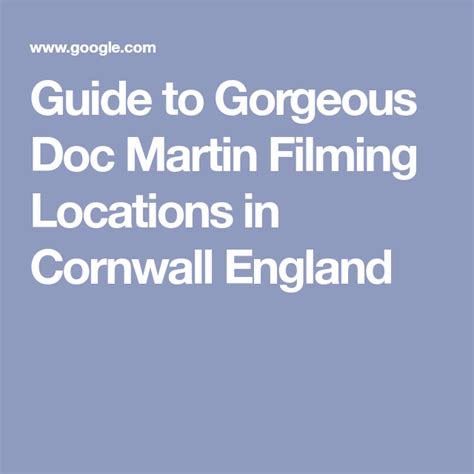 Guide to Gorgeous Doc Martin Filming Locations in Cornwall England ...