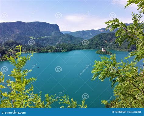 Lake Bled, Pletna Boats, Bled Island and Surrounding Nature Stock Photo - Image of beach, castle ...