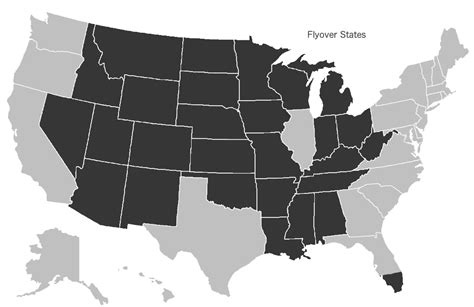 Updated Map of Flyover States : r/mega64