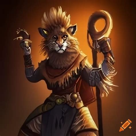 Digital art of a lion tabaxi cleric on Craiyon