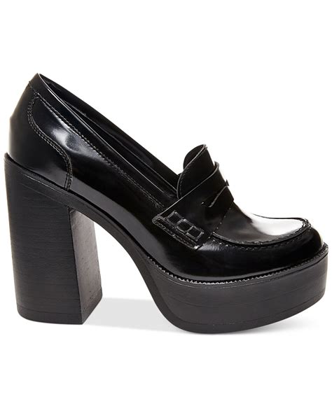 Lyst - Steve madden Women's Juniper Platform Penny Loafers in Black