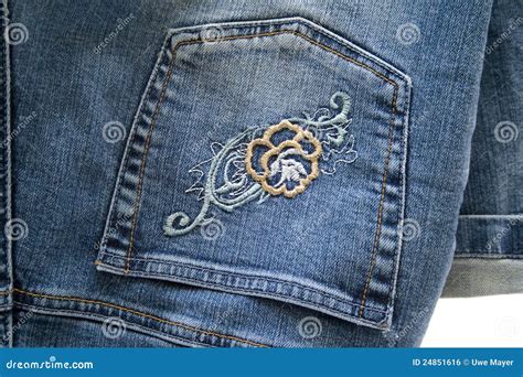 Jeans Pants with Embroidery Stock Photo - Image of pants, clothes: 24851616