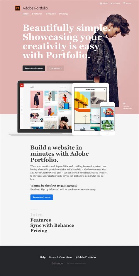 Adobe Portfolio landing page design inspiration - Lapa Ninja