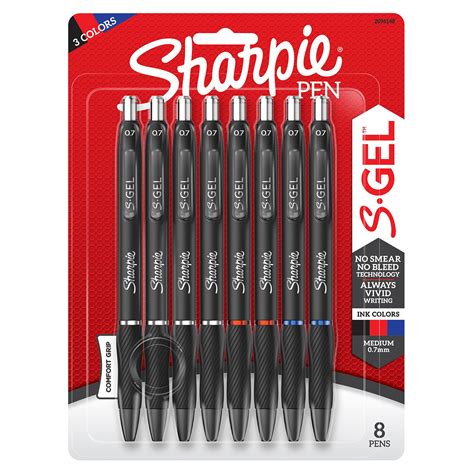 Sharpie S-Gel, Gel Pens, Medium Point (0.7mm), Assorted Colors, 8 Count - Walmart.com - Walmart.com