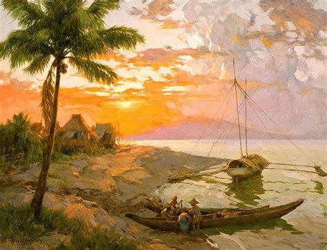 Fernando Amorsolo View of Bataan from Manila Bay | Philippine art ...