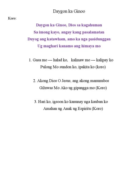 Daygon Ka Ginoo | PDF