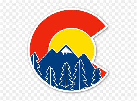 Sweet Colorado Flag And Mountain Sticker - Colorado Sticker Clipart ...