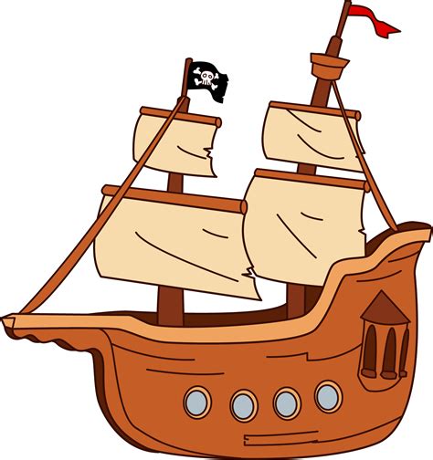 Fishing Boat Clipart Sailor Ship - Bateau Pirate Dessin Couleur - (6205x6606) Png Clipart Download