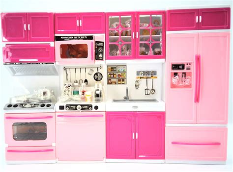 Pink Deluxe My Modern Barbie Size Kitchen Stove Fridg Micro Wave Etc Best Deal & Lowest Price ...