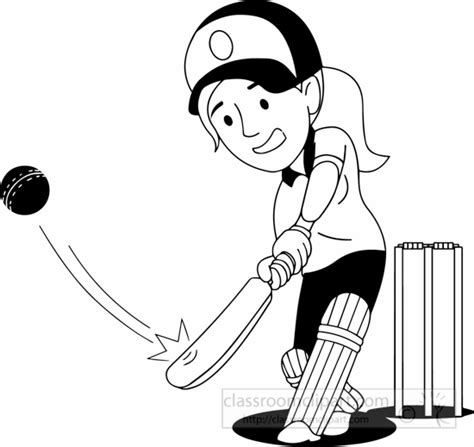 Sports Black and White Outline Clipart - black-white-girl-playing ...