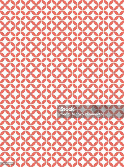 Red Background Material Of Japanese Traditional Pattern Named Shippo Stock Illustration ...