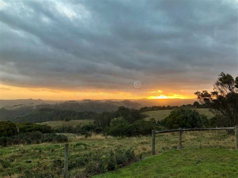 Sunset Over Rolling Hills in Country Stock Image - Image of scenics ...